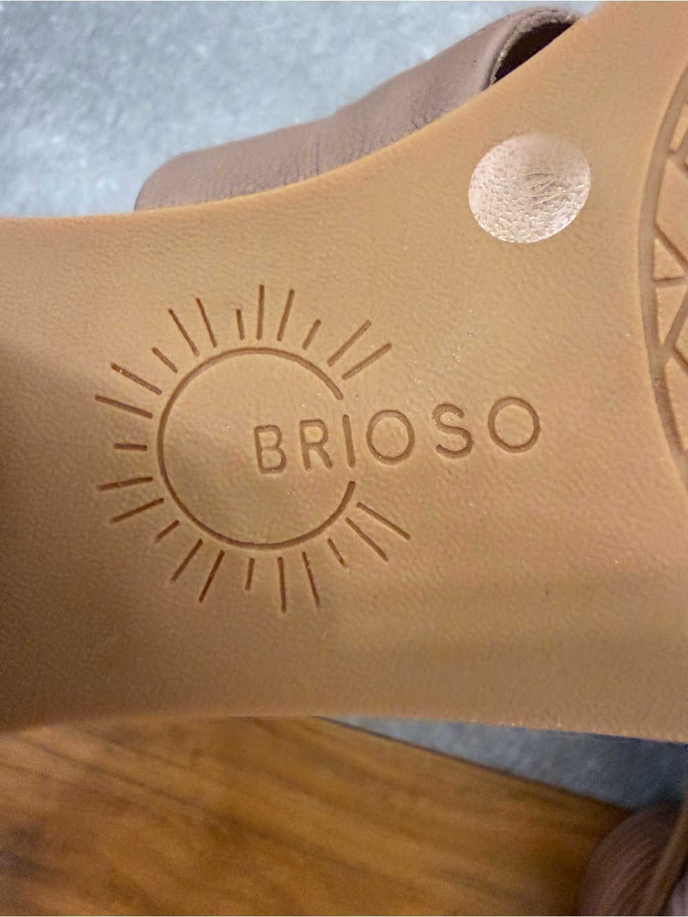 Brioso Verandah Leather Block Heel Sandals Taupe Size 7 - Picture 12 of 12